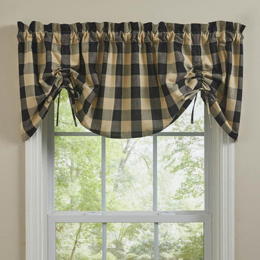 Wicklow Check Valance - Farmhouse Black Park designs - The Fox Decor